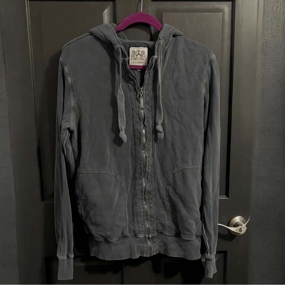 Juicy Couture Men’s Vintage Roadster Speedway Gray Zip-Up Hoodie. Size S.
